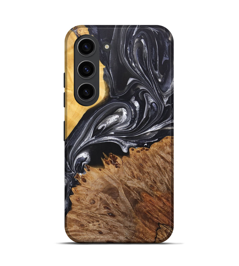 Galaxy S23 Wood+Resin Live Edge Phone Case - Julissa (Black & White, 696808)