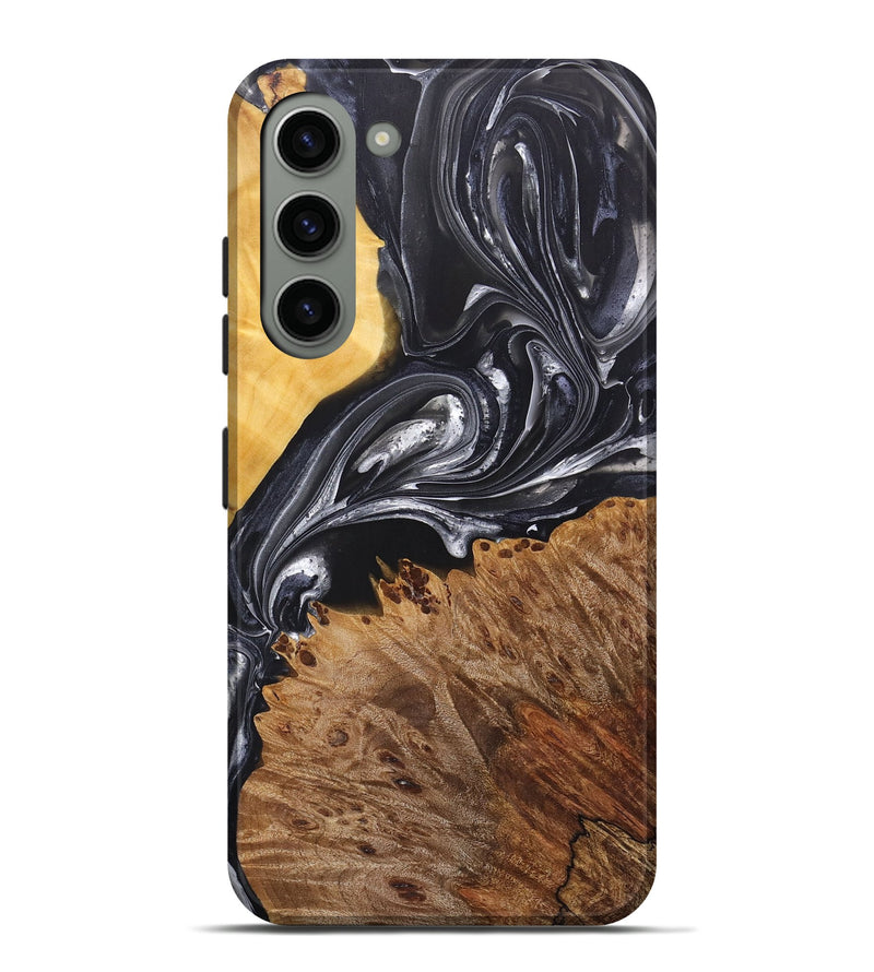 Galaxy S23 Plus Wood+Resin Live Edge Phone Case - Julissa (Black & White, 696808)
