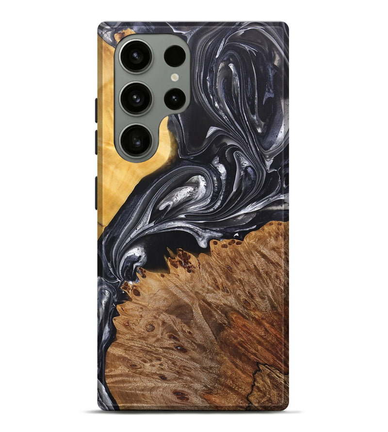 Galaxy S23 Ultra Wood+Resin Live Edge Phone Case - Julissa (Black & White, 696808)