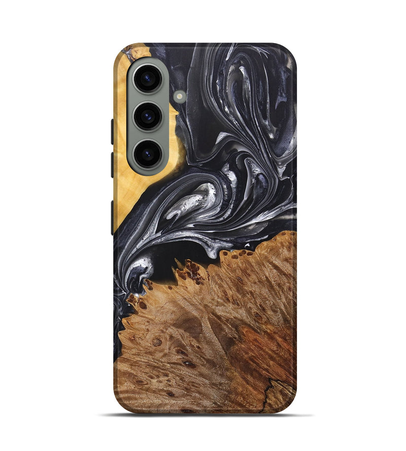 Galaxy S24 Wood+Resin Live Edge Phone Case - Julissa (Black & White, 696808)