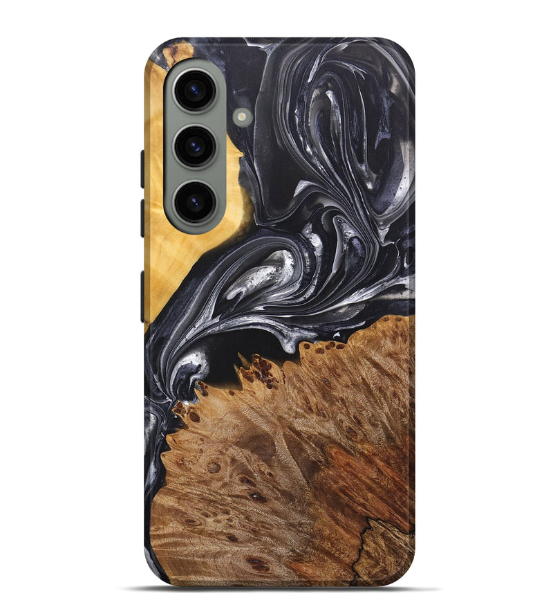 Galaxy S24 Plus Wood+Resin Live Edge Phone Case - Julissa (Black & White, 696808)