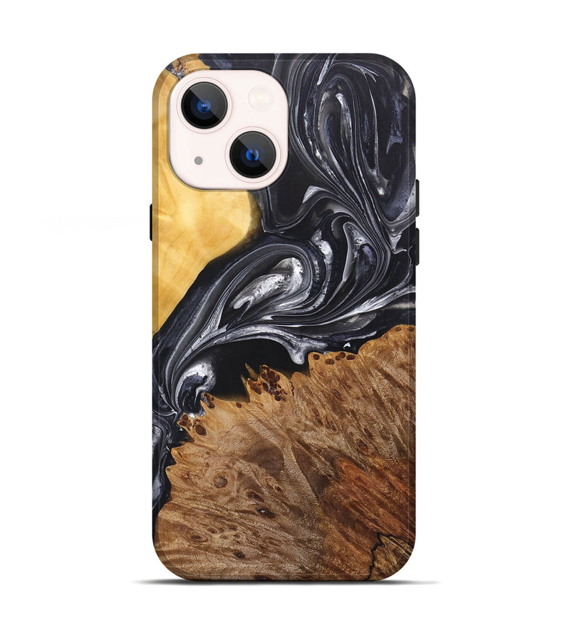 iPhone 13 Wood+Resin Live Edge Phone Case - Julissa (Black & White, 696808)