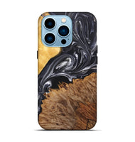 iPhone 14 Pro Wood+Resin Live Edge Phone Case - Julissa (Black & White, 696808)