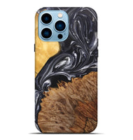 iPhone 14 Pro Max Wood+Resin Live Edge Phone Case - Julissa (Black & White, 696808)