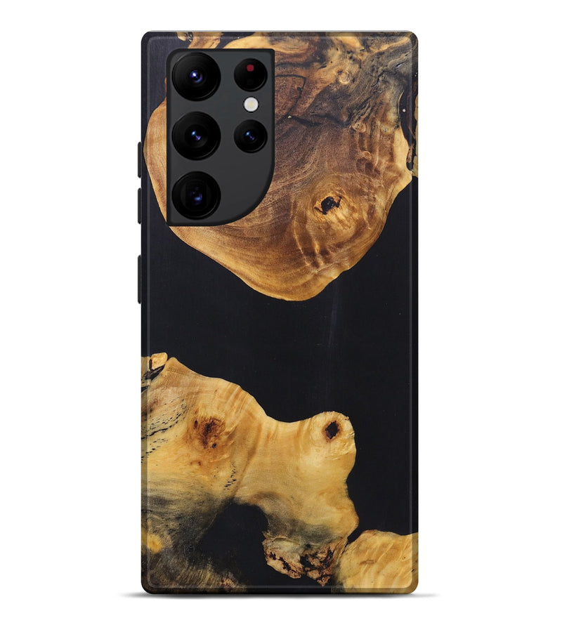 Galaxy S22 Ultra Wood+Resin Live Edge Phone Case - Carlos (Pure Black, 696823)