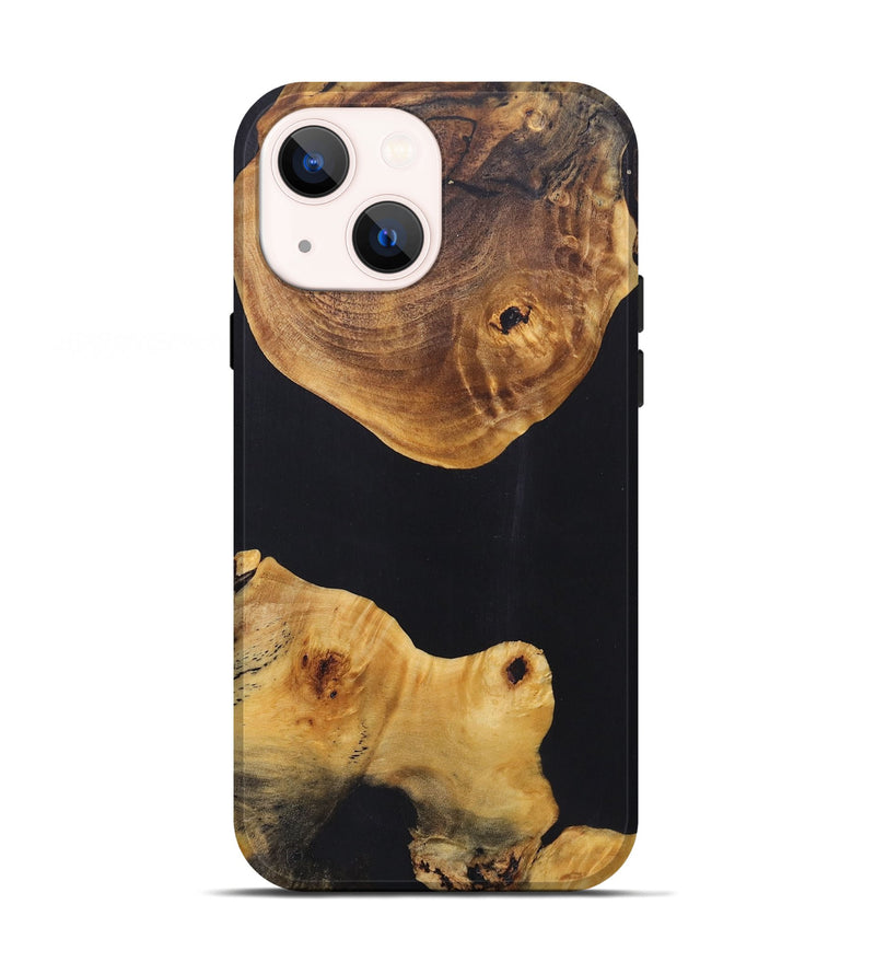 iPhone 13 Wood+Resin Live Edge Phone Case - Carlos (Pure Black, 696823)