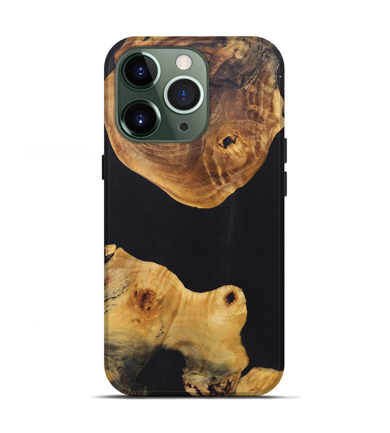 iPhone 13 Pro Wood+Resin Live Edge Phone Case - Carlos (Pure Black, 696823)