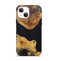 iPhone 14 Wood+Resin Live Edge Phone Case - Carlos (Pure Black, 696823)