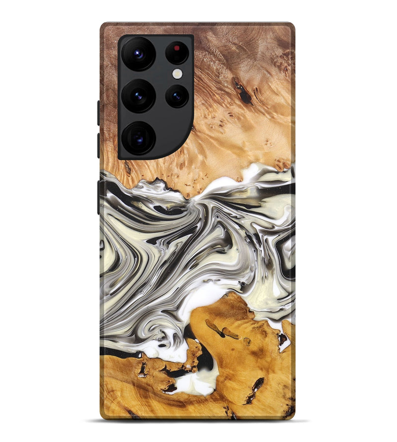 Galaxy S22 Ultra Wood+Resin Live Edge Phone Case - Stanley (Black & White, 696839)