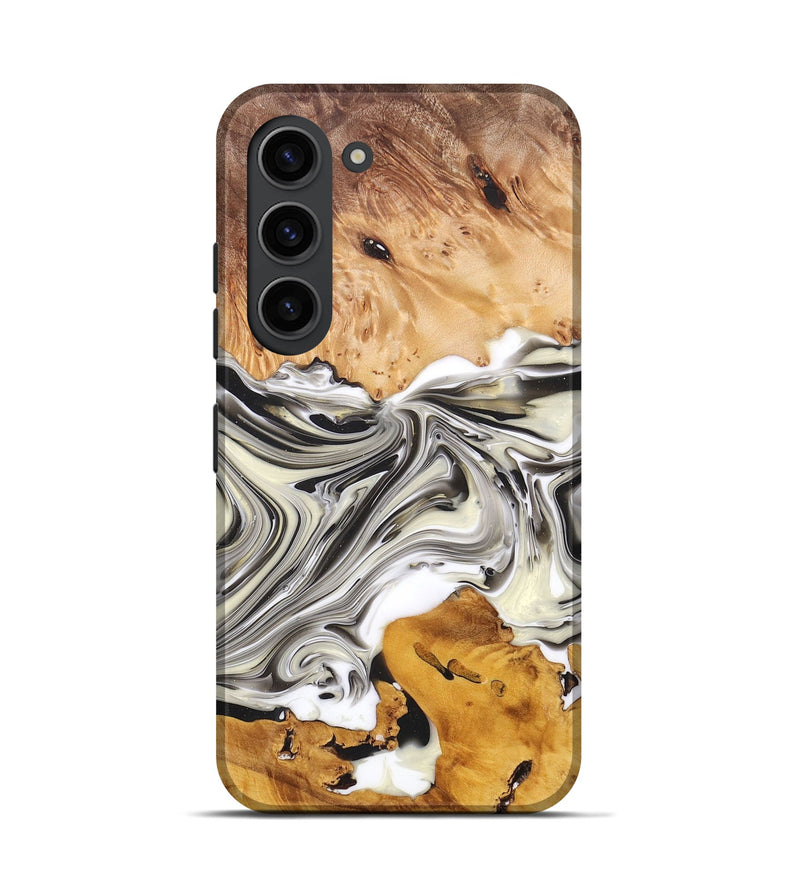 Galaxy S23 Wood+Resin Live Edge Phone Case - Stanley (Black & White, 696839)
