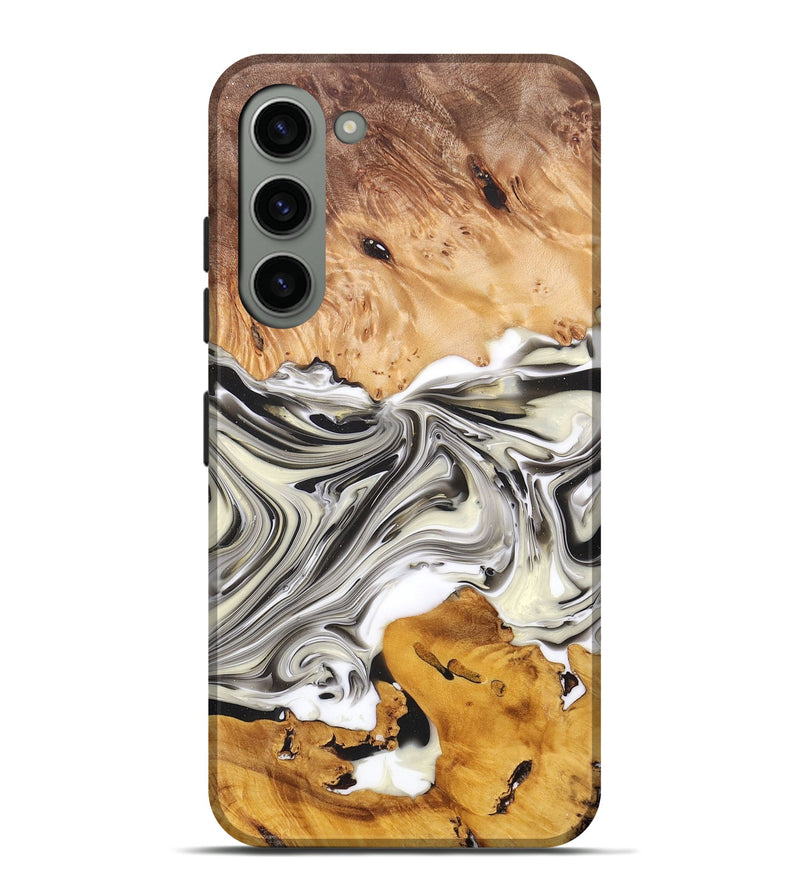 Galaxy S23 Plus Wood+Resin Live Edge Phone Case - Stanley (Black & White, 696839)