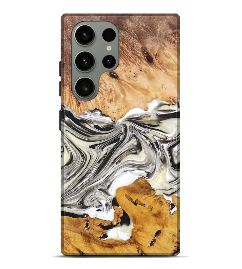 Galaxy S23 Ultra Wood+Resin Live Edge Phone Case - Stanley (Black & White, 696839)