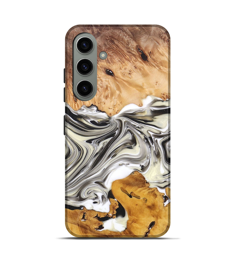 Galaxy S24 Wood+Resin Live Edge Phone Case - Stanley (Black & White, 696839)