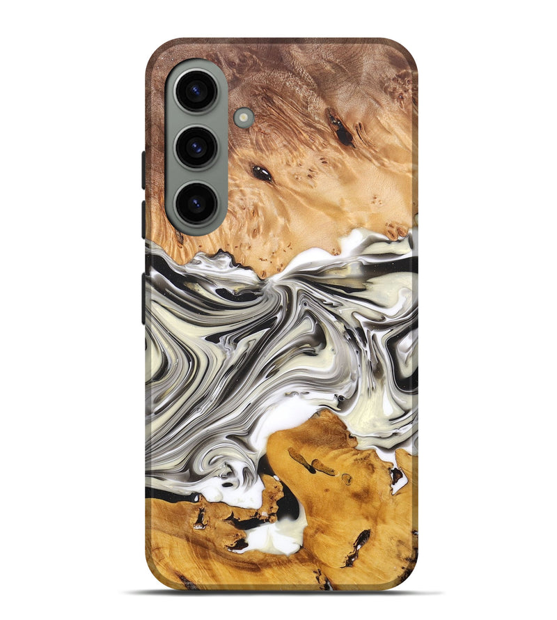 Galaxy S24 Plus Wood+Resin Live Edge Phone Case - Stanley (Black & White, 696839)