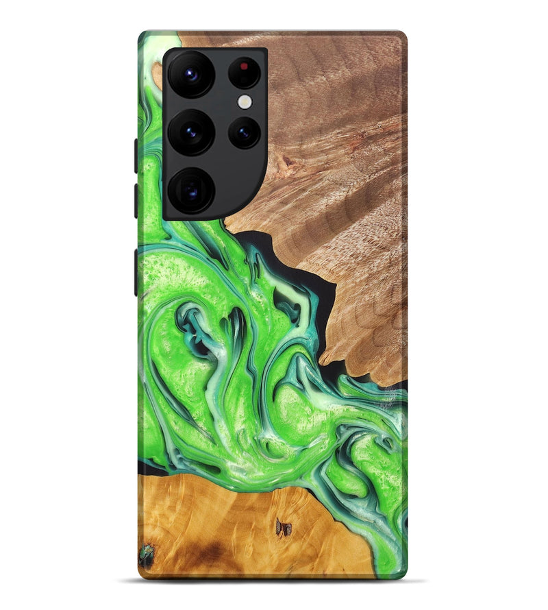 Galaxy S22 Ultra Wood+Resin Live Edge Phone Case - Daryl (Green, 696850)