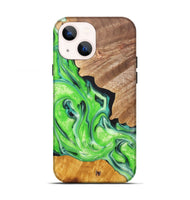iPhone 13 Wood+Resin Live Edge Phone Case - Daryl (Green, 696850)
