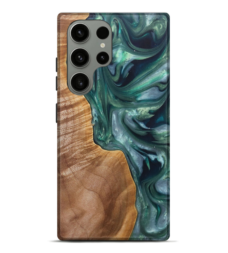 Galaxy S23 Ultra Wood+Resin Live Edge Phone Case - Jenna (Green, 696853)