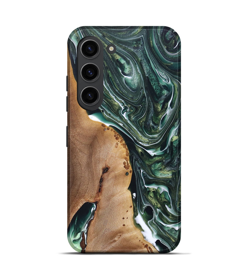 Galaxy S23 Wood+Resin Live Edge Phone Case - Gabriel (Green, 696859)