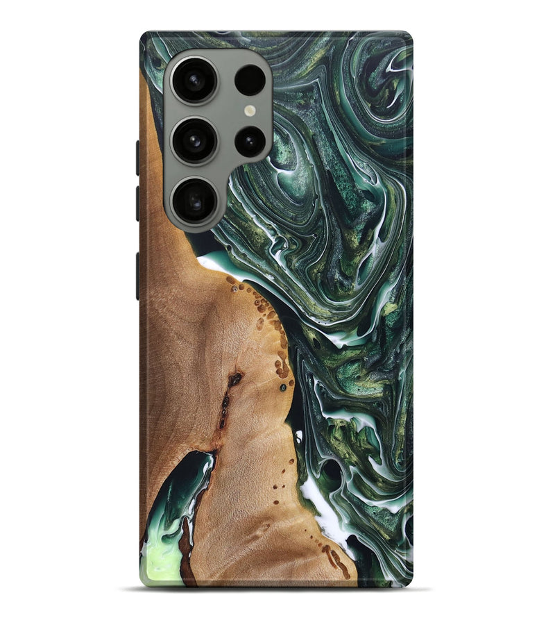 Galaxy S23 Ultra Wood+Resin Live Edge Phone Case - Gabriel (Green, 696859)