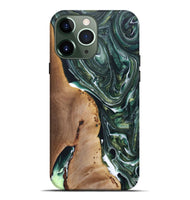 iPhone 13 Pro Max Wood+Resin Live Edge Phone Case - Gabriel (Green, 696859)