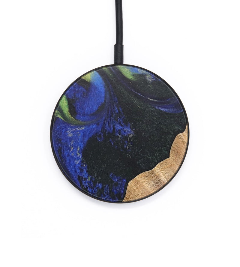 Circle Wood+Resin Wireless Charger - August (Blue, 696908)