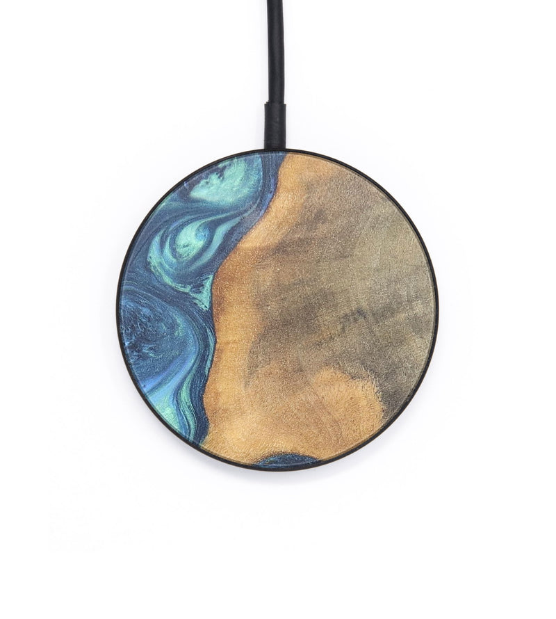Circle Wood+Resin Wireless Charger - Dewey (Blue, 696911)