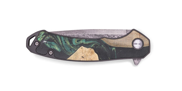 EDC Wood+Resin Pocket Knife - Lexi (Green, 696929)