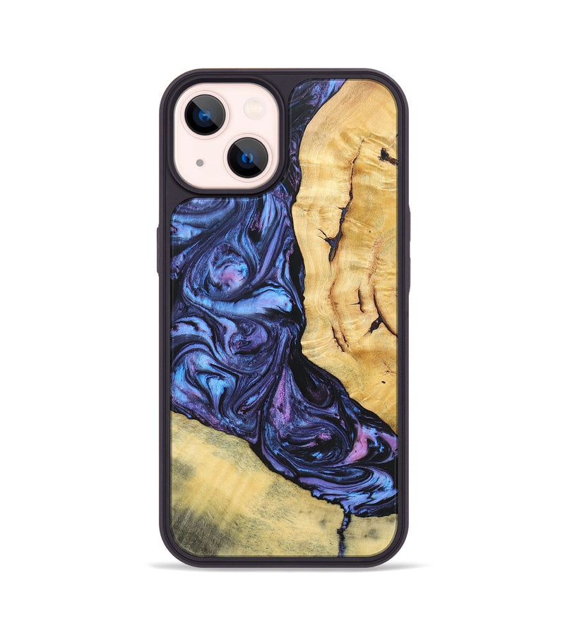 iPhone 14 Wood+Resin Phone Case - Aspen (Purple, 696946)