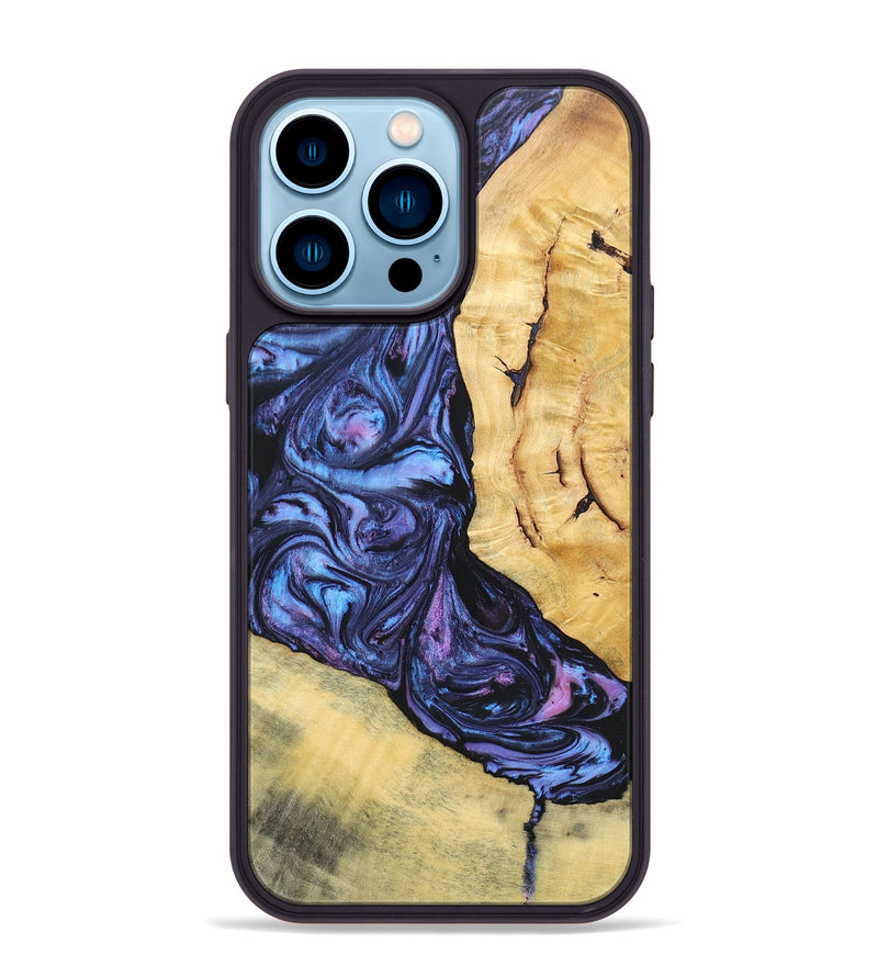 iPhone 14 Pro Max Wood+Resin Phone Case - Aspen (Purple, 696946)