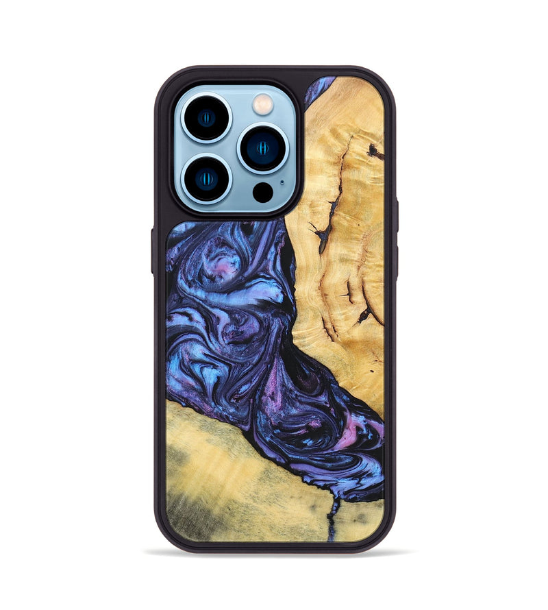 iPhone 14 Pro Wood+Resin Phone Case - Aspen (Purple, 696946)