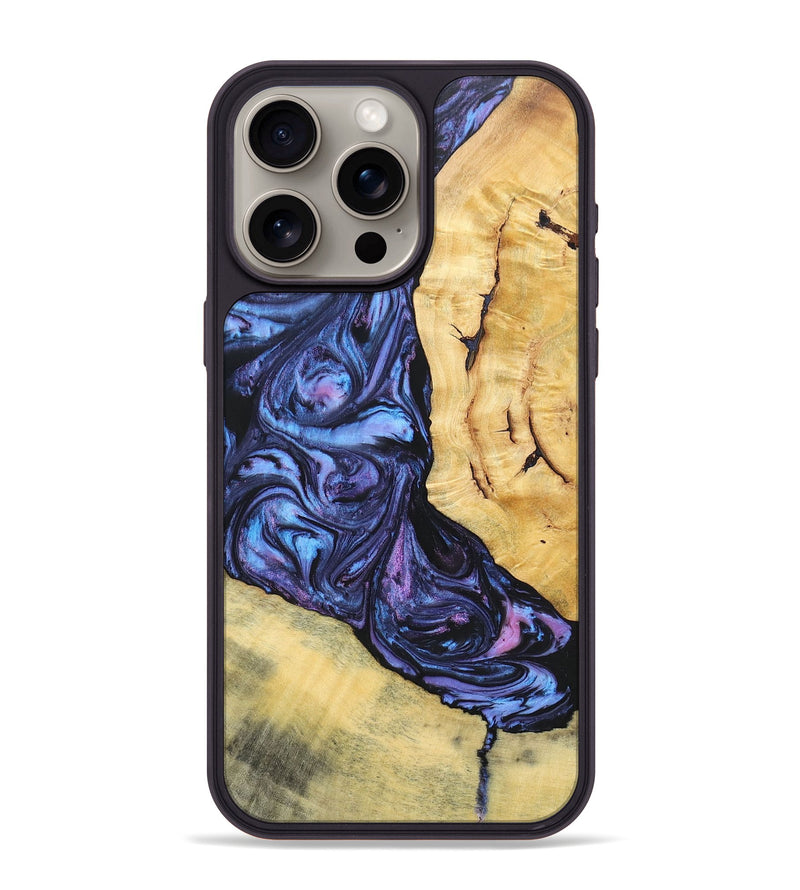 iPhone 15 Pro Max Wood+Resin Phone Case - Aspen (Purple, 696946)