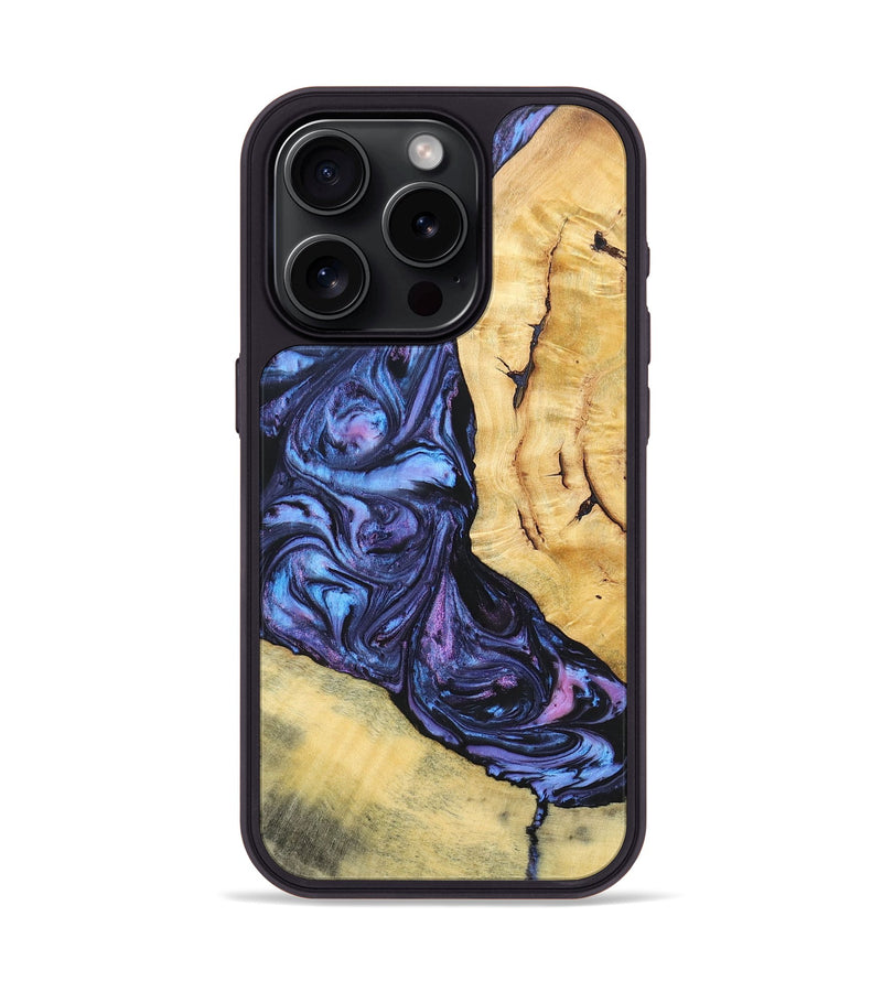 iPhone 15 Pro Wood+Resin Phone Case - Aspen (Purple, 696946)