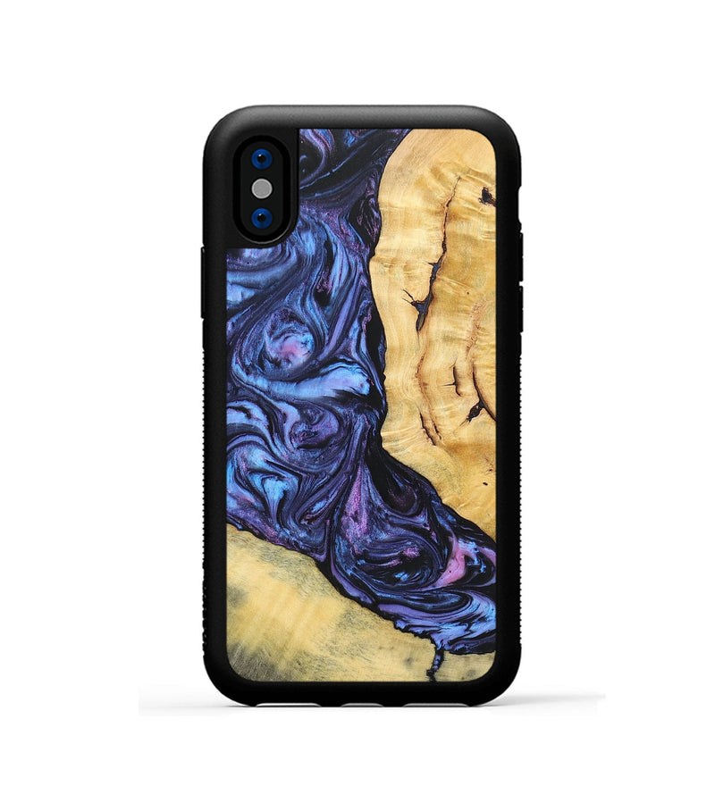 iPhone Xs Wood+Resin Phone Case - Aspen (Purple, 696946)
