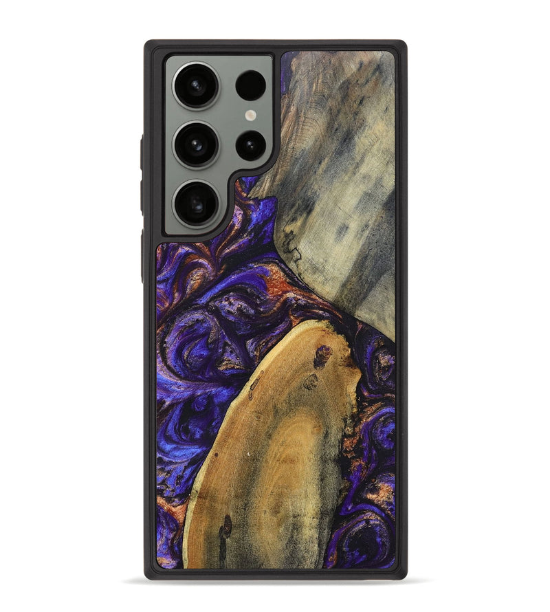 Galaxy S23 Ultra Wood+Resin Phone Case - Fannie (Purple, 696951)