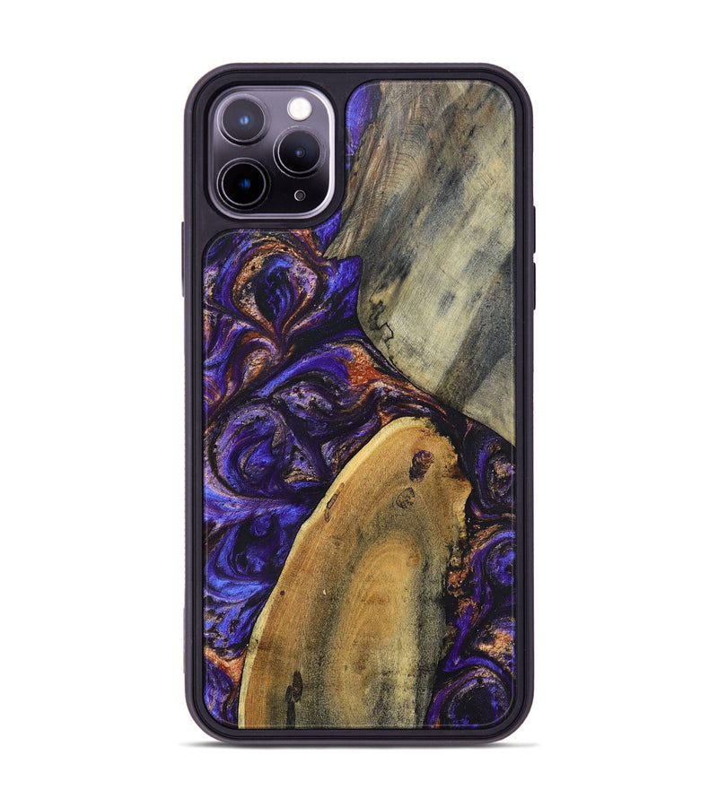 iPhone 11 Pro Max Wood+Resin Phone Case - Fannie (Purple, 696951)