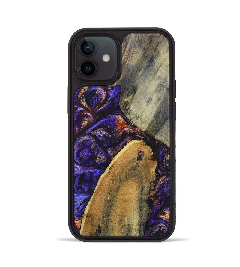iPhone 12 Wood+Resin Phone Case - Fannie (Purple, 696951)