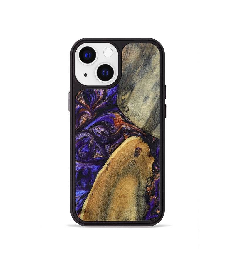 iPhone 13 mini Wood+Resin Phone Case - Fannie (Purple, 696951)