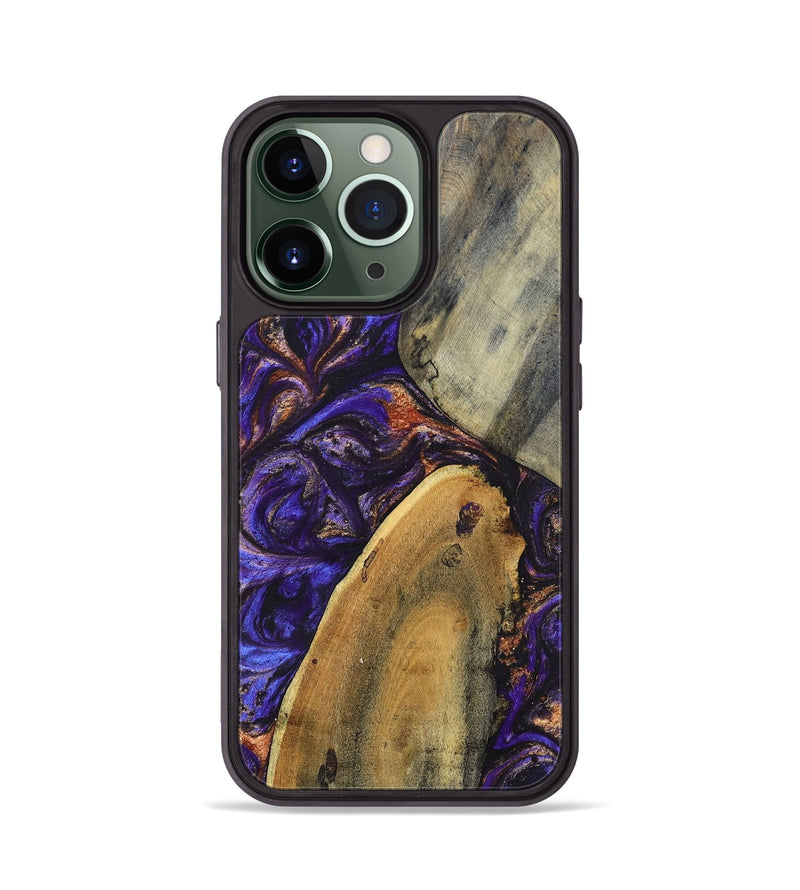 iPhone 13 Pro Wood+Resin Phone Case - Fannie (Purple, 696951)