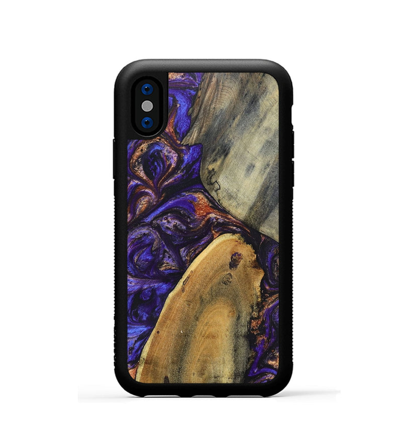 iPhone Xs Wood+Resin Phone Case - Fannie (Purple, 696951)