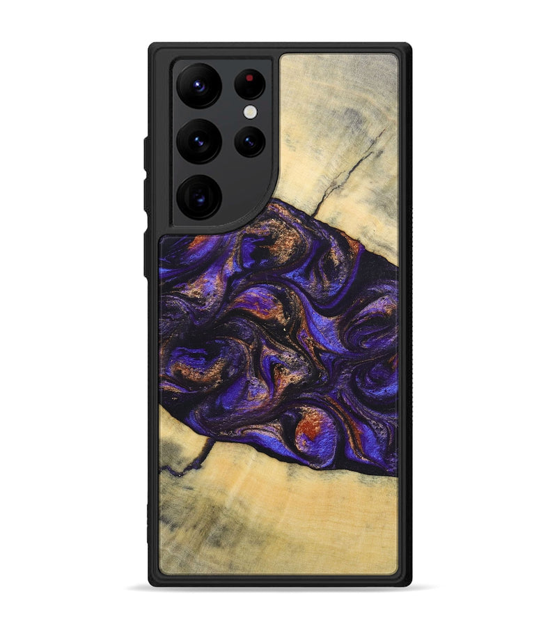 Galaxy S22 Ultra Wood+Resin Phone Case - Sheree (Purple, 696955)