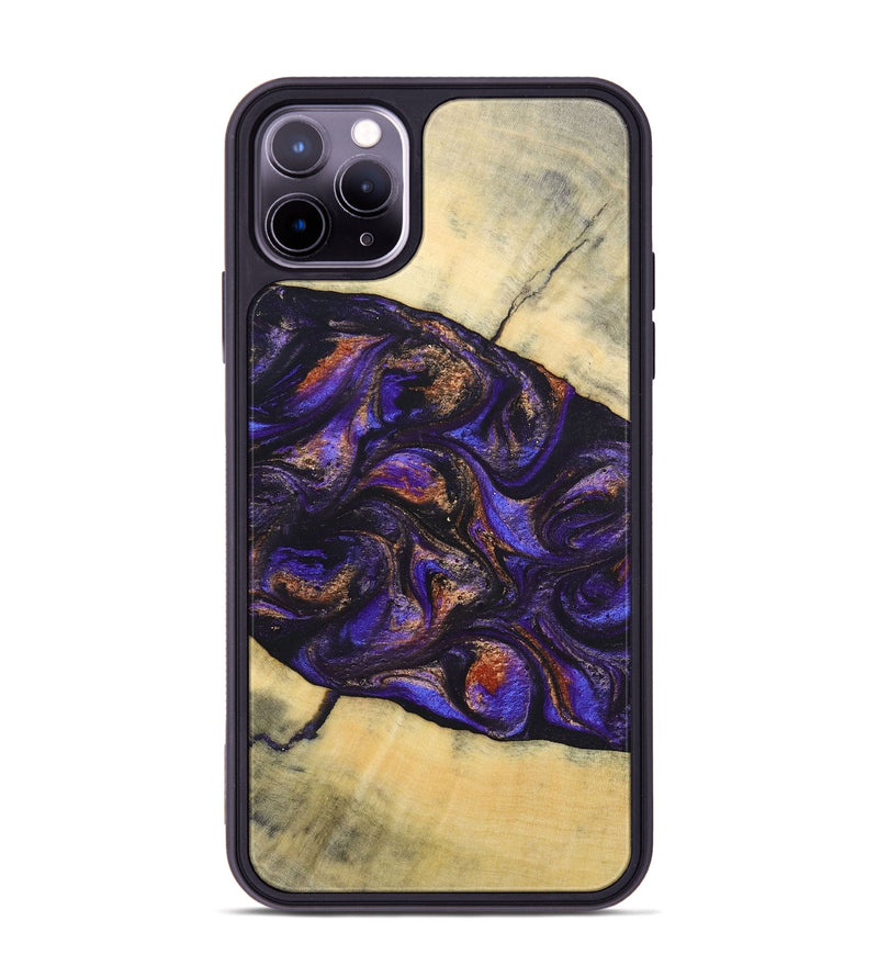 iPhone 11 Pro Max Wood+Resin Phone Case - Sheree (Purple, 696955)