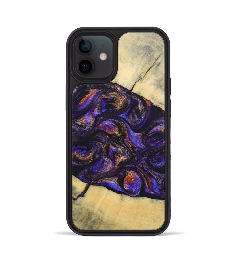 iPhone 12 Wood+Resin Phone Case - Sheree (Purple, 696955)