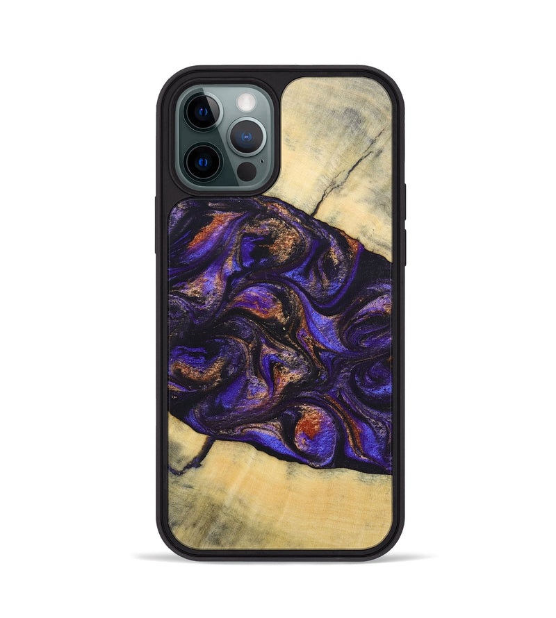 iPhone 12 Pro Wood+Resin Phone Case - Sheree (Purple, 696955)
