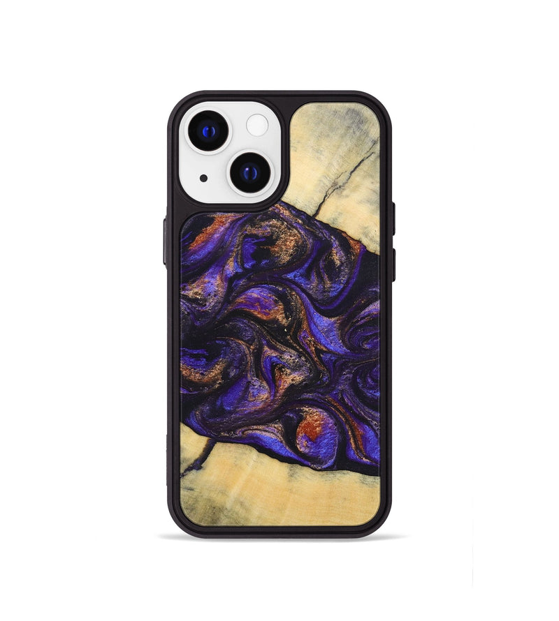 iPhone 13 mini Wood+Resin Phone Case - Sheree (Purple, 696955)