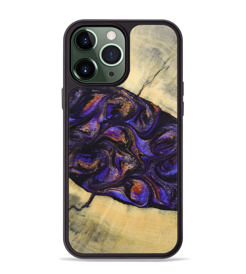 iPhone 13 Pro Max Wood+Resin Phone Case - Sheree (Purple, 696955)