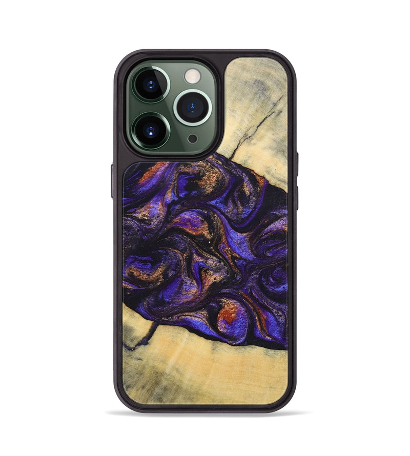 iPhone 13 Pro Wood+Resin Phone Case - Sheree (Purple, 696955)