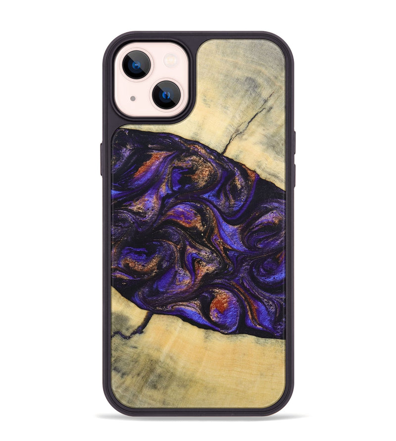 iPhone 14 Plus Wood+Resin Phone Case - Sheree (Purple, 696955)
