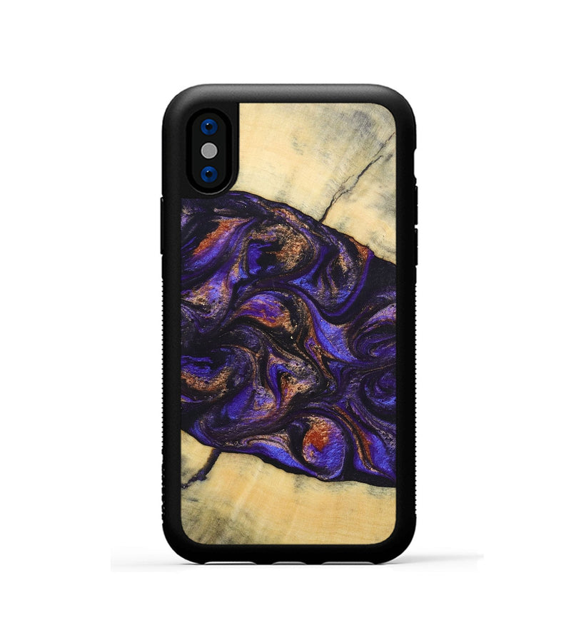 iPhone Xs Wood+Resin Phone Case - Sheree (Purple, 696955)