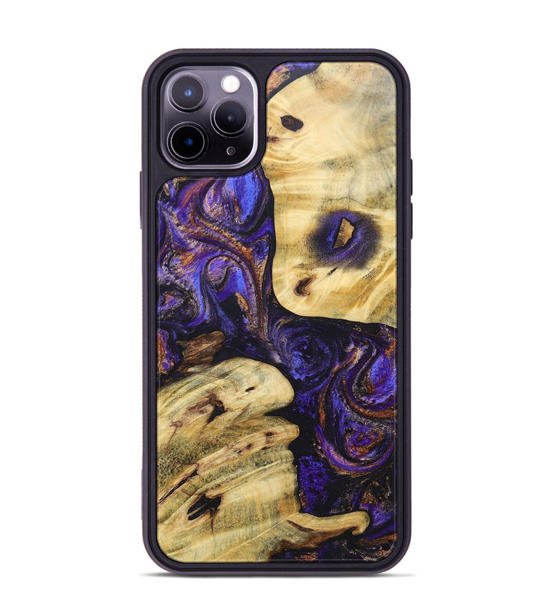 iPhone 11 Pro Max Wood+Resin Phone Case - Thomas (Purple, 696961)