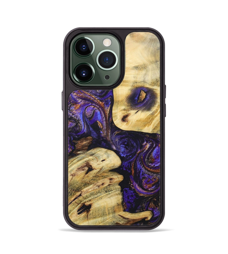 iPhone 13 Pro Wood+Resin Phone Case - Thomas (Purple, 696961)